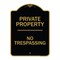 Signmission Designer Series Sign-No Trespassing, Black & Gold Heavy-Gauge Aluminum, 24" H, BG-1824-9811 A-DES-BG-1824-9811 - alternate 1